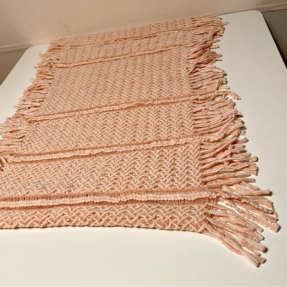 FADIVO NY, NWT Fringe Trim Woven Knit Infinity Scarf, Peachy Pink, Soft … - Picture 6 of 8